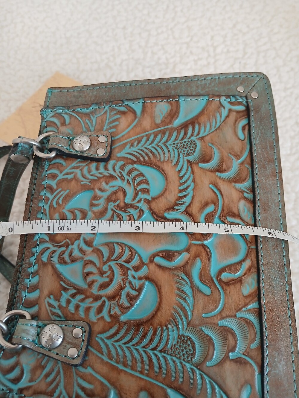 Patricia Nash Corana Tooled Turquoise NWT - Picture 9 of 9